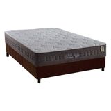 Cama Box Casal Colchao Molas Masterpocket Ensacadas Anjos New King Base Crc Suede Marrom 138x188