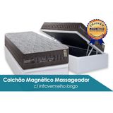 Cama Box Bau Solteiro Colchao Molas Ensacadas Anjos Magnetico Infravermelho Vibro Massagem New King Base Crc Courano Branco 88x188