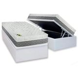 Cama Box Bau Solteiro Colchao Molas Masterpocket Ensacadas Luckspuma Aspen One Side Base Crc Courano White 88x188