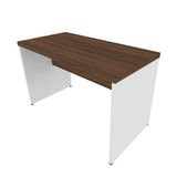 Mesa para Escritório Reta Natus 40mm Bramov Móveis Branco/Ameixa