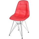 Cadeira Eames Botone Vermelha Base Cromada - 39066