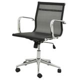 Cadeira Sevilha Eames Baixa Cromada Tela Preta - 38053