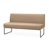 Sofa Pix Assento Courino Marrom Claro Base Aco Preto - 55118