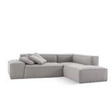 Sofa Family Box De 2 Lugares Com Chaise Linho Cinza 230x200cm - 66138