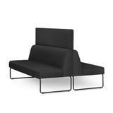 Sofa Pix Com 2 Unidades E Painel Divisor Assento Courino Base Aco Preto - 55063