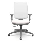 Cadeira Brizza Diretor Grafite Tela Branca Assento Vinil Branco Base Relaxplax Piramidal - 66376