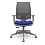 Cadeira Brizza Diretor Grafite Tela Preta Assento Aero Azul Base Relaxplax Piramidal - 66285