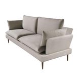 Sofa Living Com 2 Lugares Assento Linho Fendi Base Madeira Palito Cor Mel - 50651