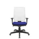 Cadeira Office Brizza Tela Branca Assento Aero Azul Autocompensador Base Standard 120cm - 63726