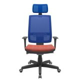 Cadeira Office Brizza Tela Azul Com Encosto Assento Concept Rose Autocompensador Base Standard 126cm - 63391