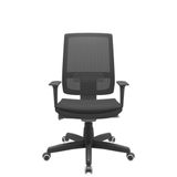 Cadeira Office Brizza Tela Preta Assento Aero Preto Autocompensador Base Standard 120cm - 63691