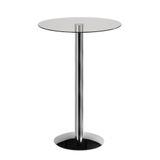 Mesa Bistro Jack Com Tampo De Vidro Base Cromada 60 Cm (diam) - 55751