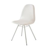 Cadeira Boom Slim Assento Estofado Dunas Branco Com Base Cromada - 46886