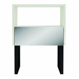 Mesa De Cabeceira Albany Cor Off White E Preto Fosco Com 1 Gaveta Espelhada - 56892