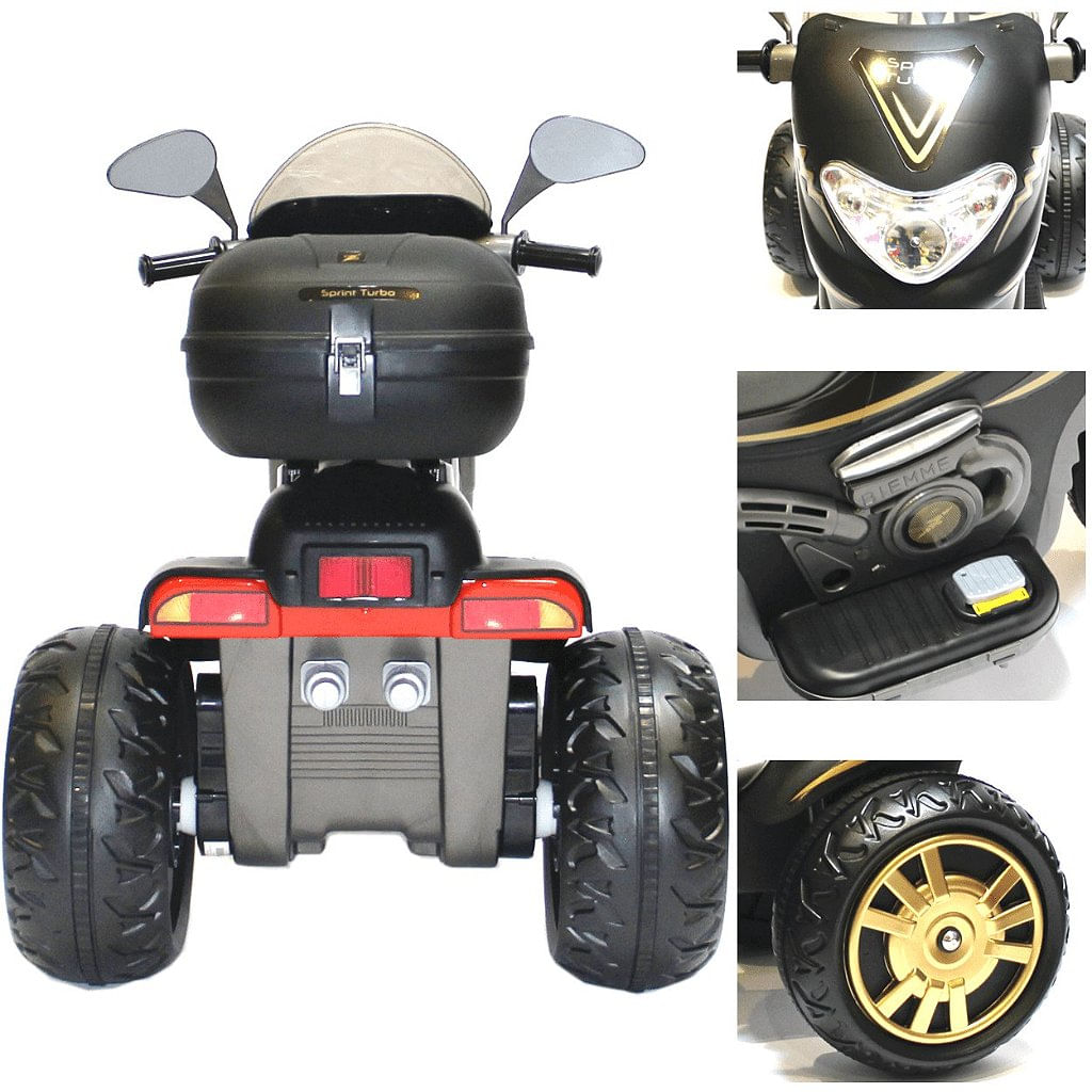 Moto Eletrica Infantil Grande 12v Sprint Turbo Com Capacete