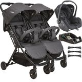 Carrinho De Gemeos Bebe Conforto Base Kiddo Road Melange Preto