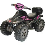 Quadriciclo Eletrico Biemme Quatry Cross 12v Preto Rosa Girl