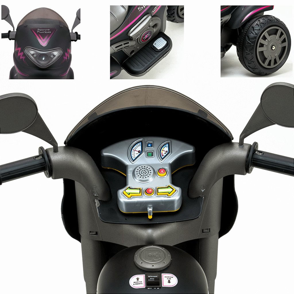 Moto Eletrica Infantil Sprint Turbo Biemme Azul 12V com Capacete Gráti -  Maçã Verde Baby