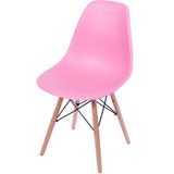 Cadeira Eames Polipropileno Rosa Pink Base Madeira - 36753