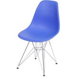 Cadeira Eames Polipropileno Azul Escuro Base Cromada - 40790