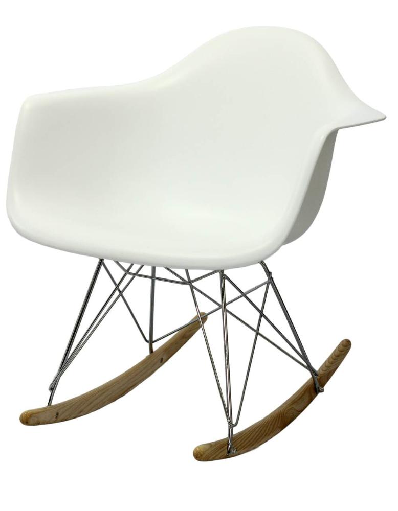 Cadeira Eames Com Braco Base Balanco Branco Fosco - 24501