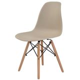 Cadeira Eames Eiffel Polipropileno Nude Base Madeira - 31627