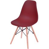 Cadeira Eames Polipropileno Vinho Base Madeira - 43035