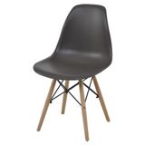 Cadeira Eames Eiffel Polipropileno Cinza Base Madeira - 44160