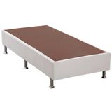 Base De Cama Box Courino Branco Solteiro 88 Cm (larg) Baixa - 42754