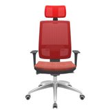 Cadeira Office Brizza Tela Vermelho Com Encosto Assento Concept Rosé Autocompensador 126cm - 63070