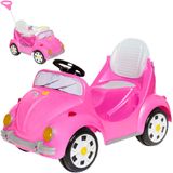 Carrinho Passeio Infantil Pedal Fusca 1300 Fouks Rosa Calesita