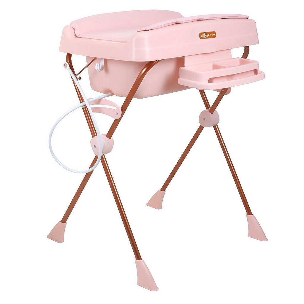 Banheira Para Bebe Com Trocador Millenia Mon Amour Burigotto Rosa