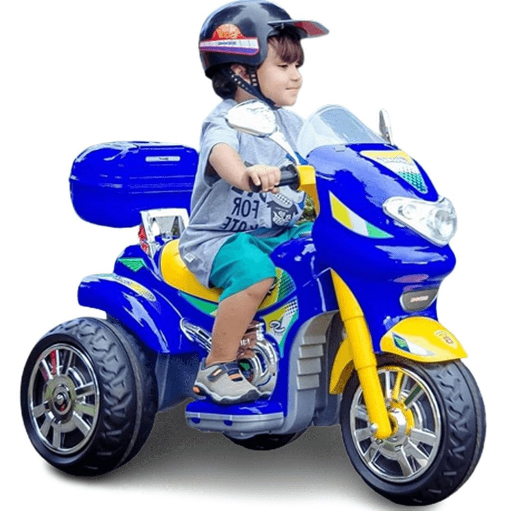 Moto Eletrica Infantil Grande 12v Sprint Turbo Com Capacete