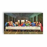 Quadro Vintage Santa Ceia Jesus 60x30 Religioso Tela Canvas