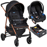 Carrinho de Bebê Conforto Base Burigotto Ecco Preto Bronze
