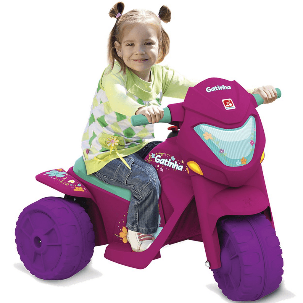 Moto Eletrica Infantil Triciclo Bandeirante Banmoto 6V Rosa - Maçã Verde  Baby