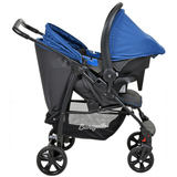 Carrinho de Bebe com Bebe Conforto Burigotto Ecco Cinza Azul