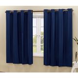 Cortina Blackout PVC corta 100 % a luz 2,20 m x 1,30 m Azul Marinho