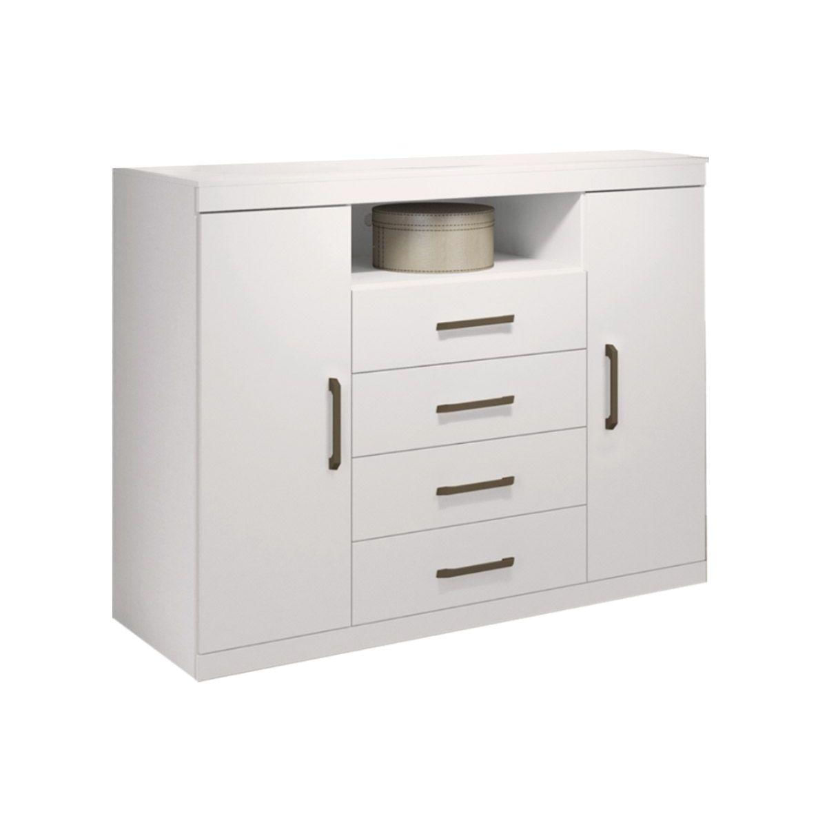 Comoda De Quarto Master C 2 Portas 1 Nicho E 4 Gavetas Branco Santos Andira