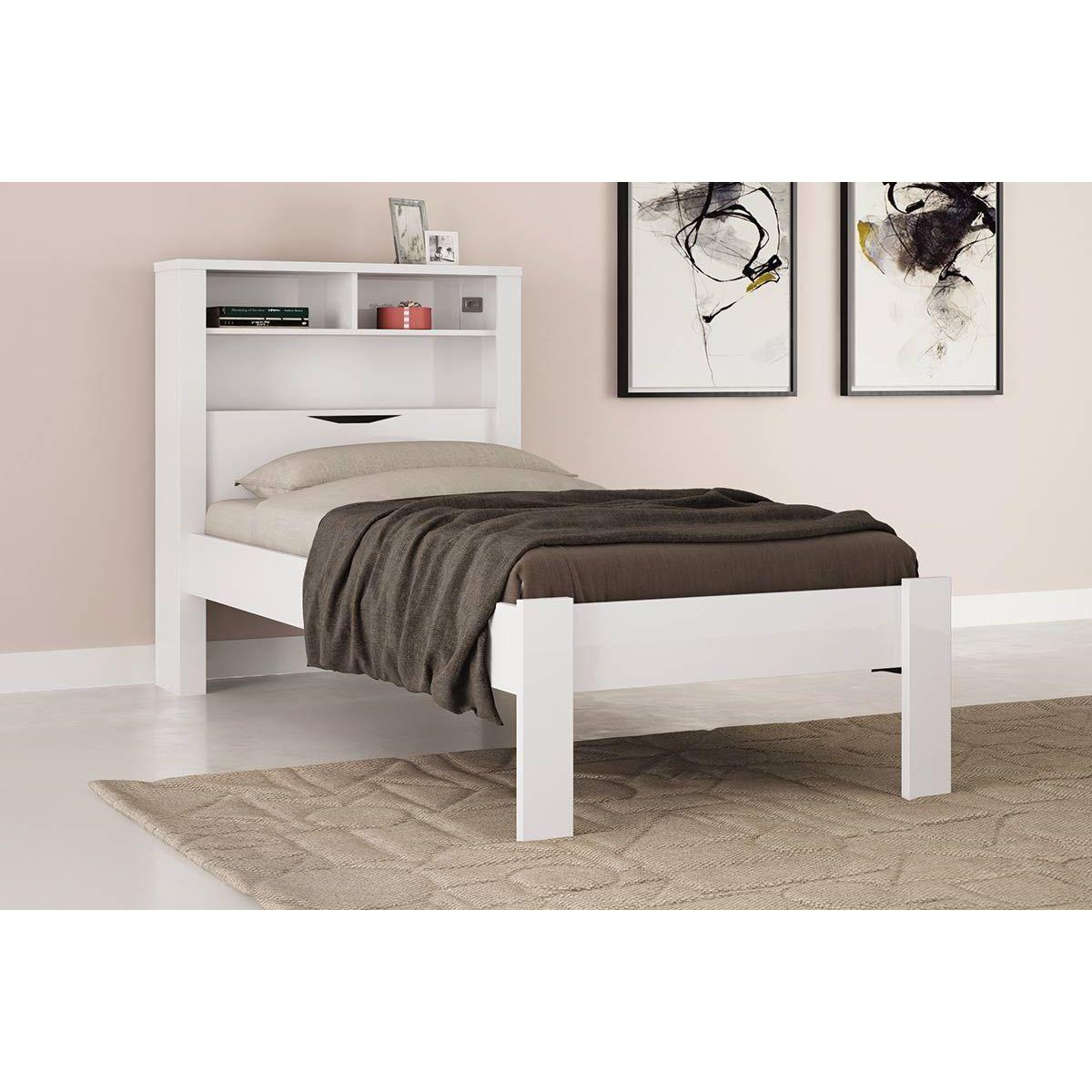 Cama Solteiro Invicta Branco Santos Andira