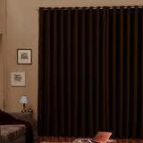 Cortina Blackout  em Tecido para Quarto Tabaco com Ilhos Cromados 2m Cotex