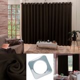 Cortina Quarto/Sala Blackout Tabaco em Tecido com Ilhos Cromados 2m Cotex