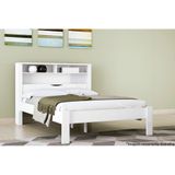 Cama De Casal Invicta Com Bau 2 Nichos Branco Santos Andira