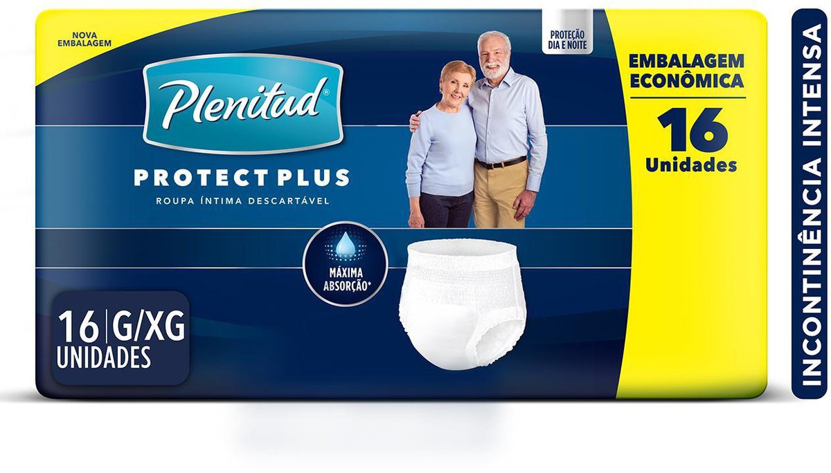 ROUPA ÍNTIMA PLENITUD PROTECT PLUS - 16 unid. - Olía Conforto e Saúde