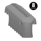 Kit 8 Camiseta Basica Premium  100% Algodão Anti Bolinhas   Cinza UV 15 -KS CASUAL&SPORT