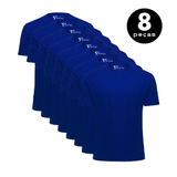 KIT 8 Camiseta Basica Premium  100% Algodão Anti Bolinhas  Azul Marinho  UV 15 -KS CASUAL&SPORT