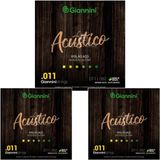 Kit 3 Encordoamento Violao Nylon Tensao Mda Genwpm Giannini