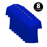 KIT 8 Camiseta Basica Premium  100% Algodão Anti Bolinhas  Azul  Royal  UV 15 -KS CASUAL&SPORT