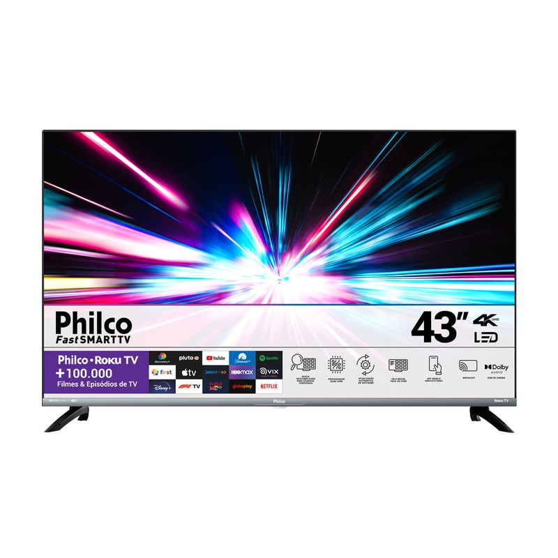 Tv 43" Led Philco 4k - Ultra Hd Smart - Ptv43g70r2csgbl