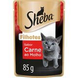 Ração Úmida Sheba Sachê Para Gatos Filhotes Sabor Carne 85g